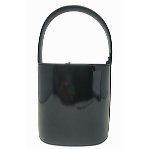 STAUD Black Patent Leather Bucket Bag